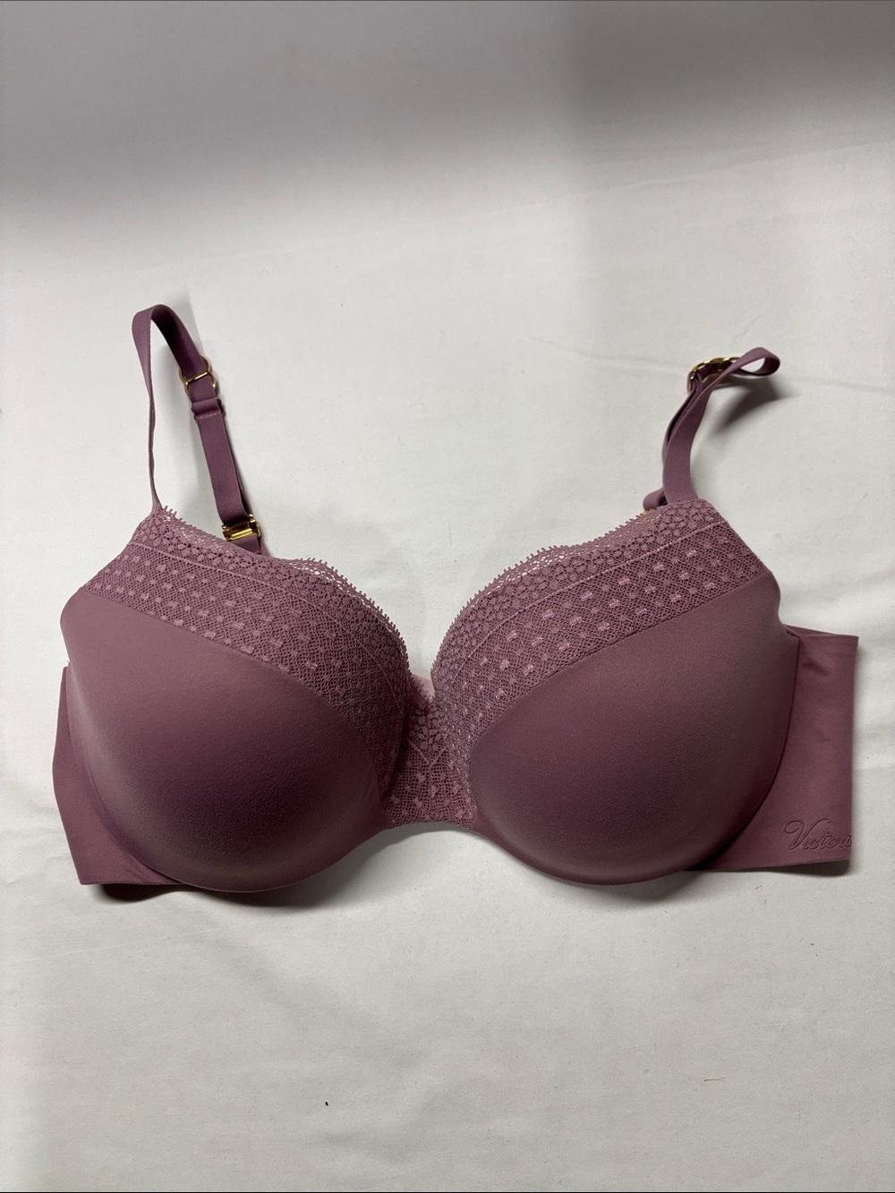 Victoria's Secret Plush Lace T-Shirt Bra - Dusty Mauve